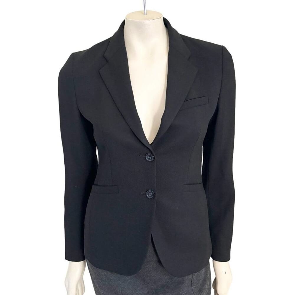 VTG J.CREW 100% Wool 2 Button Blazer Jacket in Black SZ S